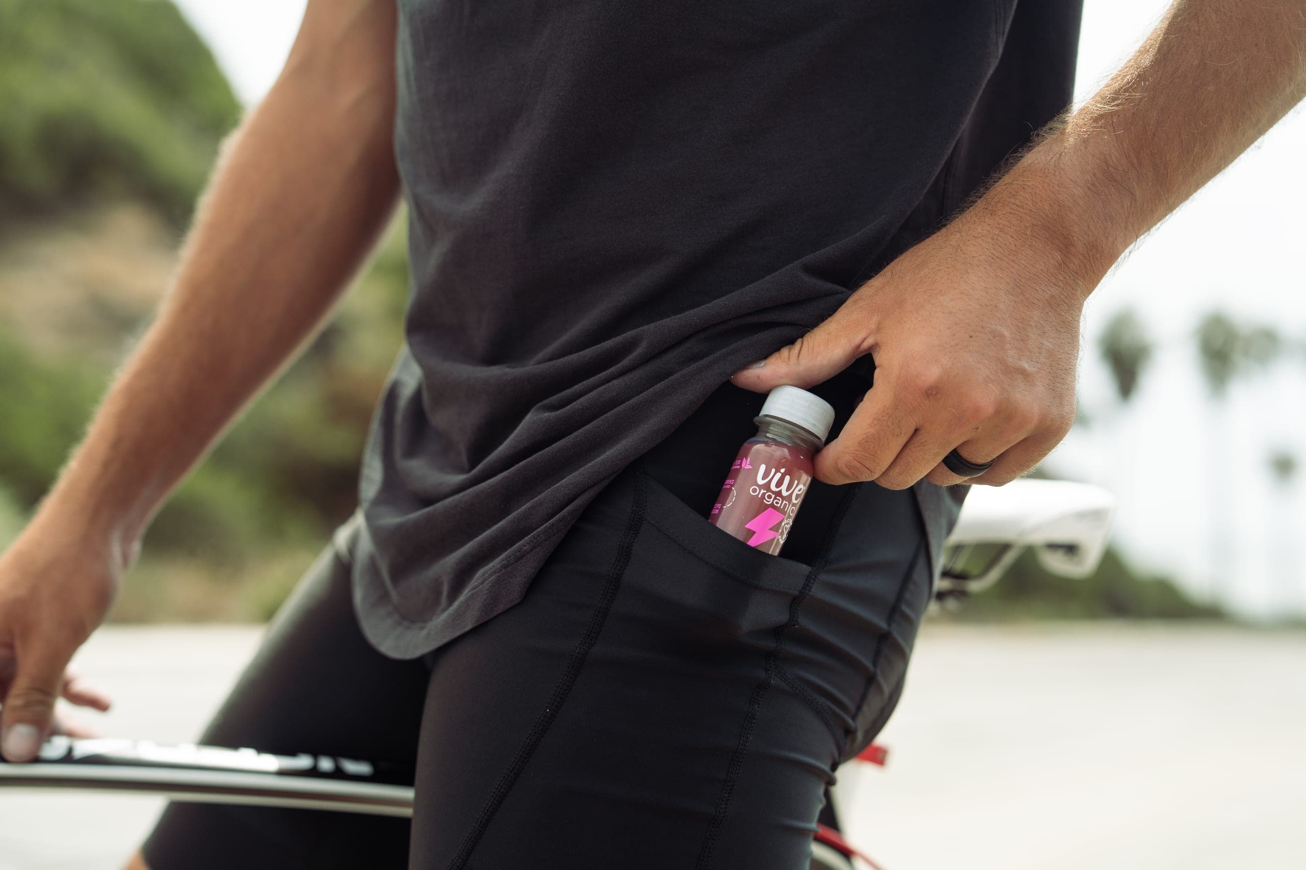 Vive Organic cycling campaign still